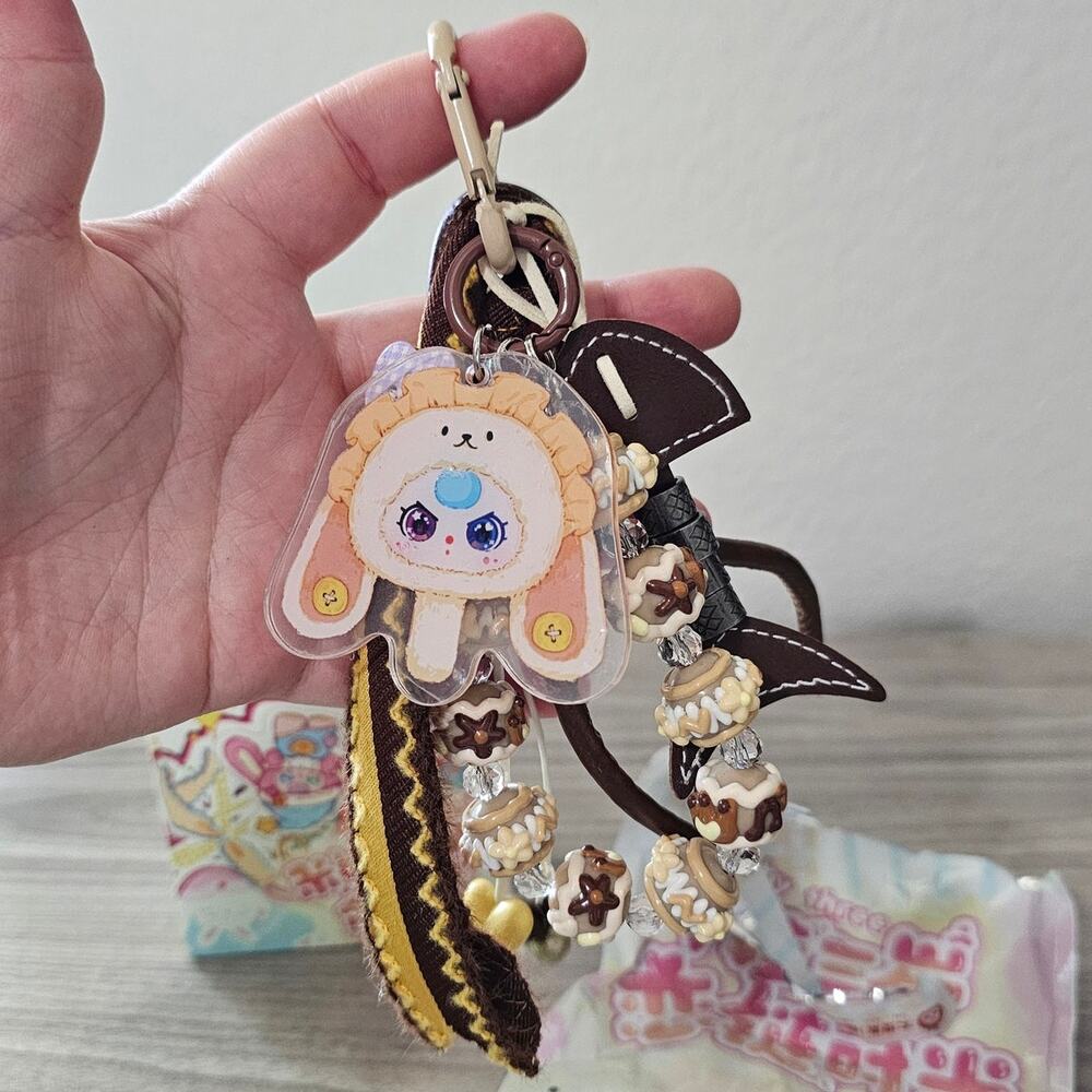 Baby Three Love Chain Time Key Chain Charms Accessories Brown Gold CONFIRMED